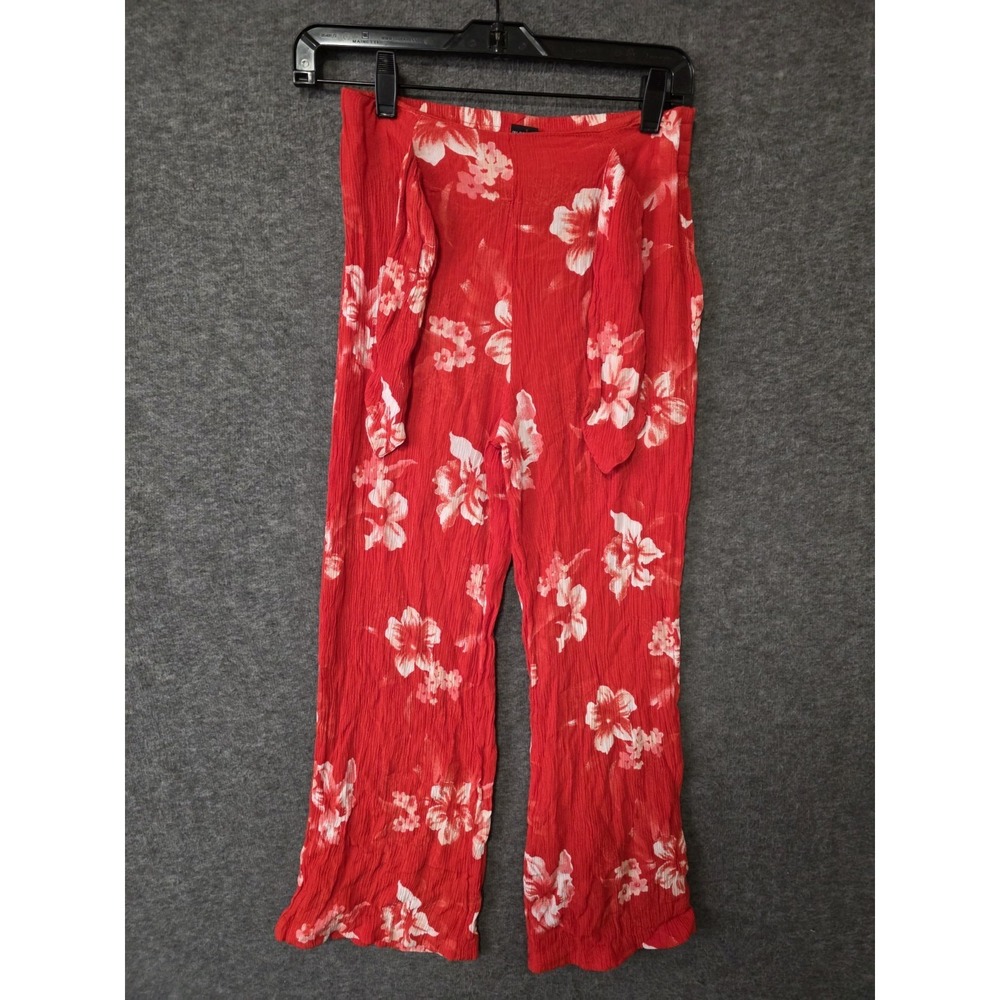 Red Floral Hawaiian Womens Small Metro Collection Bohemian Hippie Boho Pants